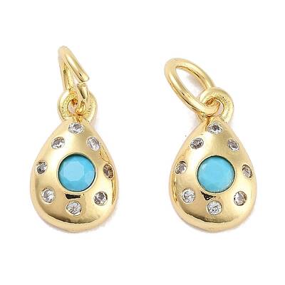 Brass Micro Pave Cubic Zirconia Charms