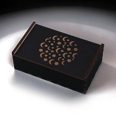 Rectangle Wooden Tarot Storage Box for Divination