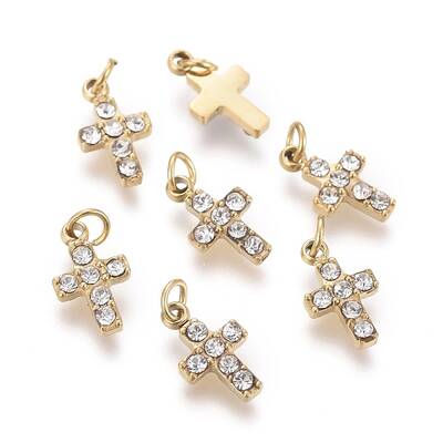 316 Surgical Stainless Steel Tiny Cross Charms