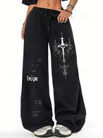 Women's Graphic Print Sweatpants, Street Fashion Casual Pants for Daily Wear, Ladies Bottoms for All Seasons