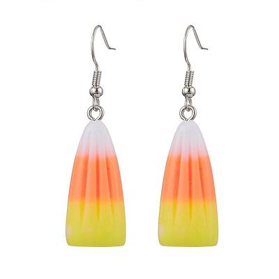 Candy Corn Resin Dangle Earrings