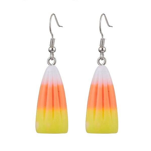 Candy Corn Resin Dangle Earrings