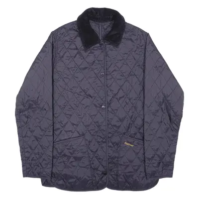 BARBOUR Shaped Liddesdale Quilted Jacket Blue Womens UK 10