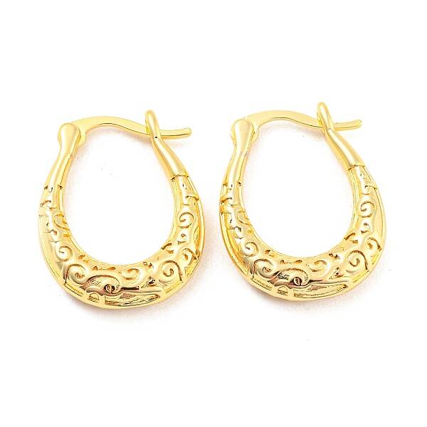 Rack Plating Brass Teardrop Hoop Earrings