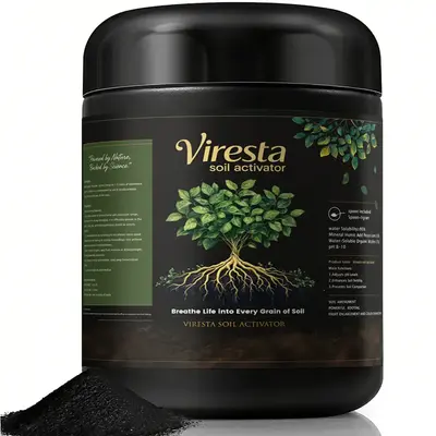 Viresta Soil Revitalizer (13.8oz / 390g), Concentrated Humic Acid Formula for Lawn & Garden Plant Food Enhancer Yields 266 Ga...