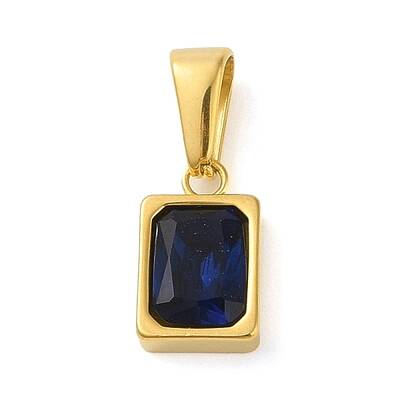 304 Stainless Steel Pendants Cubic Zirconia