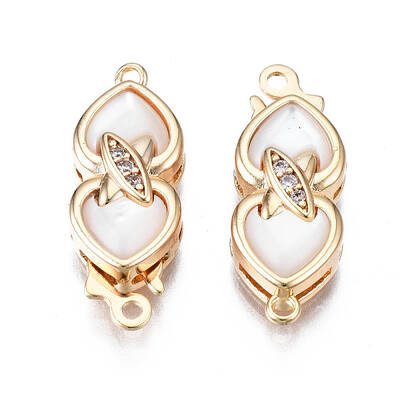 Brass Micro Pave Clear Cubic Zirconia Fishhook Clasps