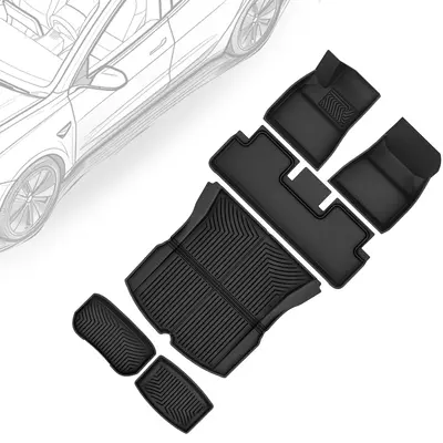 Floor Mats Fit for Tesla Model 3 Highland 2024-2025, All Weather Waterproof Accessories for Model 3 Floor Mats, Rear Trunk Ma...