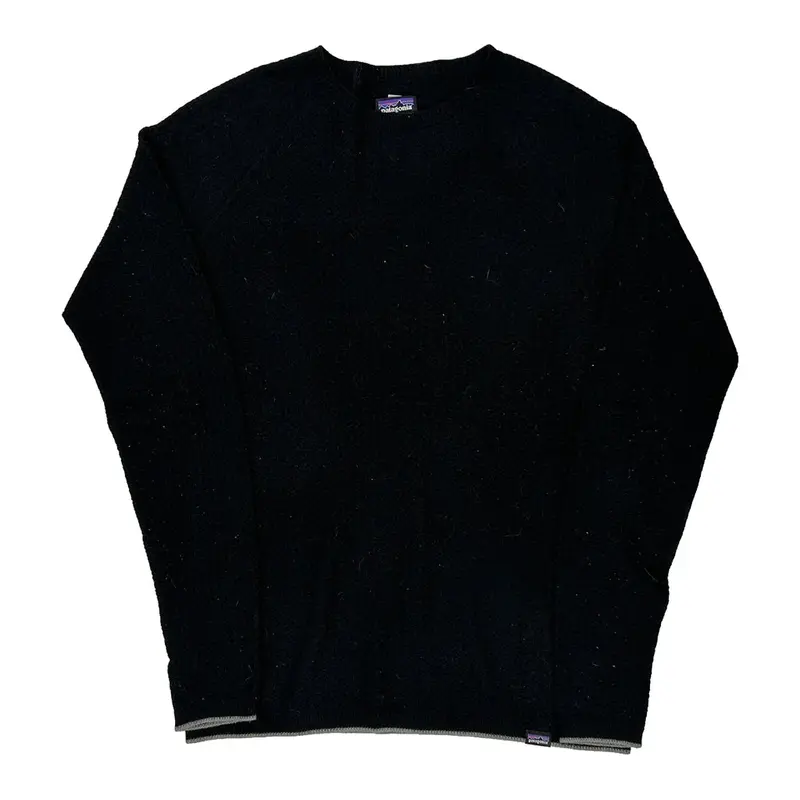 Patagonia Long Sleeve T-Shirt - Medium Black Merino Wool Blend