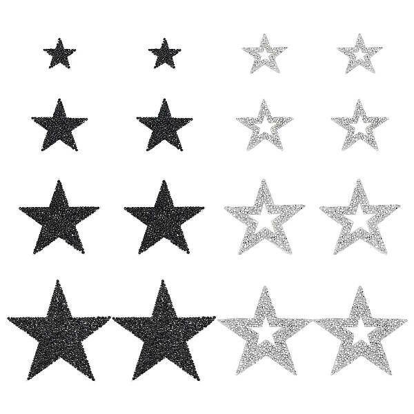 8 Styles Star Hotfix Resin Rhinestone