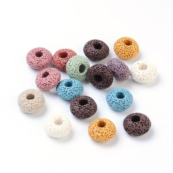 Lava Rock Gemstone European Beads