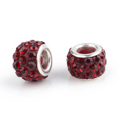 Polymer Clay Rhinestone European Beads