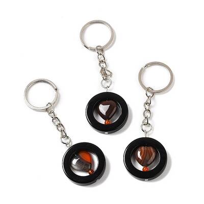 Natural Agate Pendant Keychain