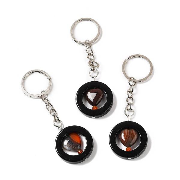 Natural Agate Pendant Keychain