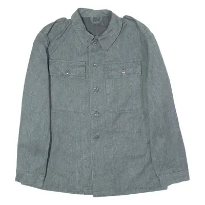 Swiss Mens Workwear Jacket Grey Twill 90s L