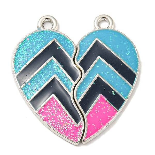 Sequins Alloy Enamel Split Pendants