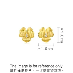 'Blossom' 999 Gold Diamond Earrings