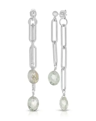 Truro Moss Amethyst Earrings | Metal Color: Silver
