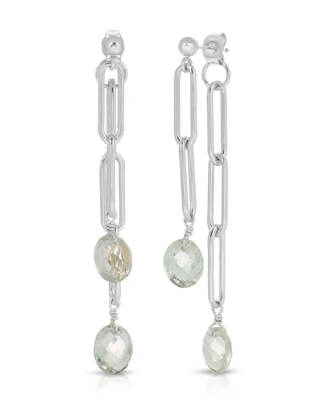 Truro Moss Amethyst Earrings | Metal Color: Silver