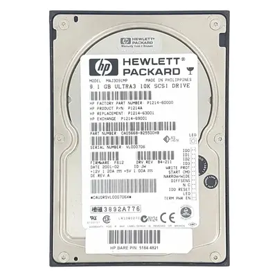 P1214-60000 HP 9.1GB Ultra-160 SCSI 10000 3.5-inch Hard Drive