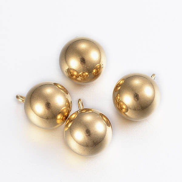 Ion Plating(IP) 304 Stainless Steel Sphere Charms