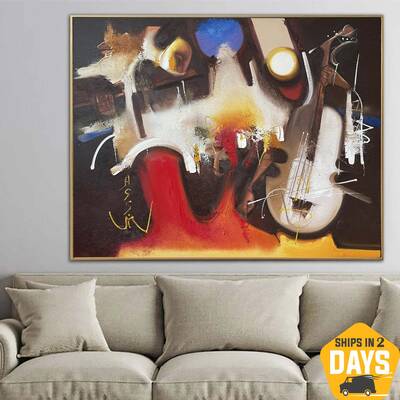 Original Abstract Colorful Paintings On Canvas Modern Music Art Textured Expressionist Art Painting Wall Decor | SYMPHONY 47....