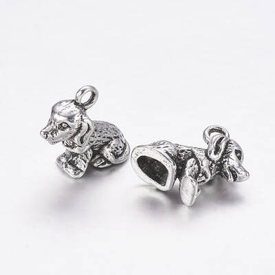 Tibetan Style Alloy Puppy Pendants