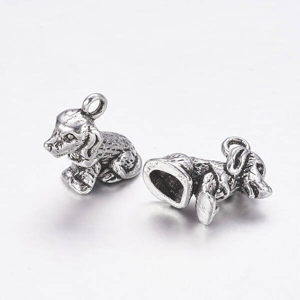 Tibetan Style Alloy Puppy Pendants