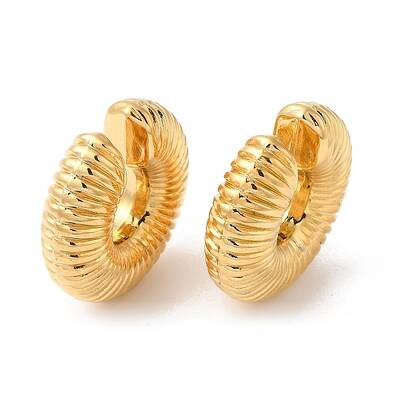 Rack Plating Brass Textured Round Cuff Earrings