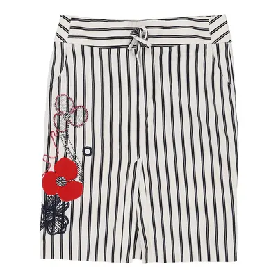Les Copains Striped Skirt - 33W UK 14 White Cotton Blend | Size: UK 14