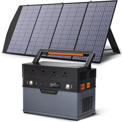 Solar Generator Kit 1500W Portable Power Station Solar Panel 200W