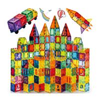 120Pcs Magnetic Tiles  Set - 118Pcs Magnetic Tiles with 2 Bonus cars Toy, Magnet Diamond Tiles 3D Building Blocks for Toddler...