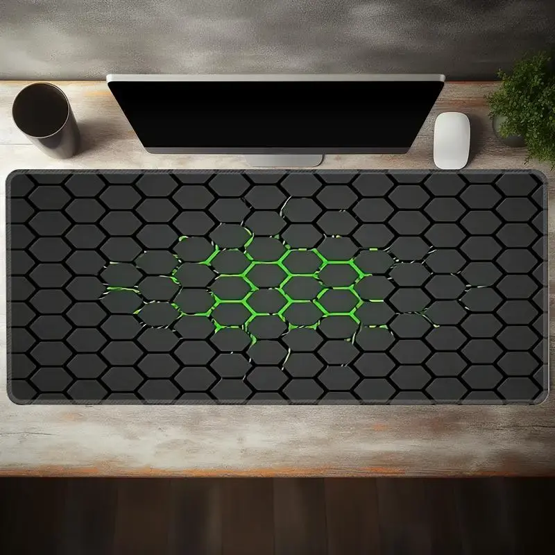 1 Piece Rubber Honeycomb Pattern Large Mouse Pad, Non-slip Computer Keyboard Pad, Rectangle Desk Mat For Office Home Game Roo...