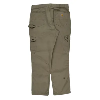 Carhartt Cargo Trousers - 37W 32L Khaki Cotton