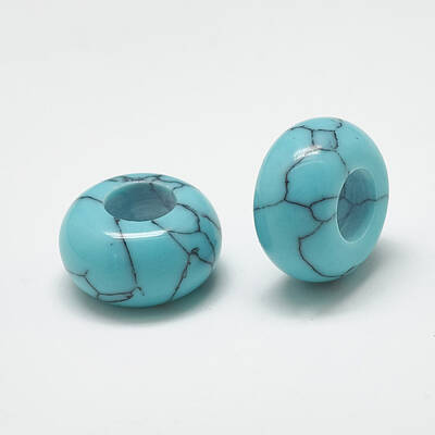 Synthetic Turquoise European Beads