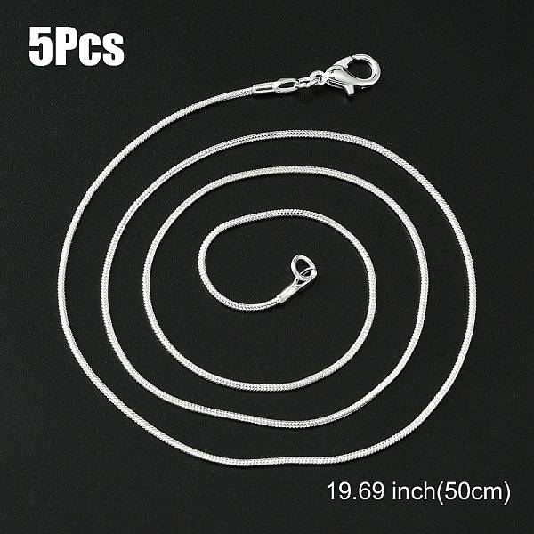 Brass Round Snake Chain Necklace with Lobster Claw Clasps