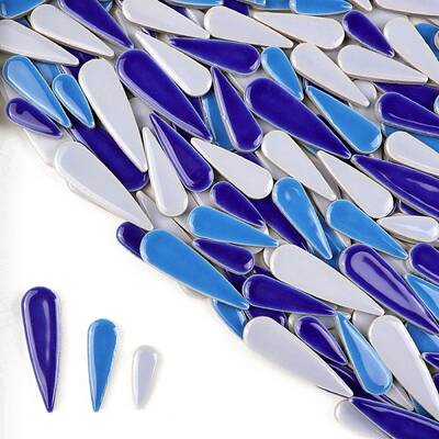 3 Styles Teardrop Shape Porcelain Mosaic Tiles