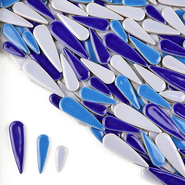 3 Styles Teardrop Shape Porcelain Mosaic Tiles