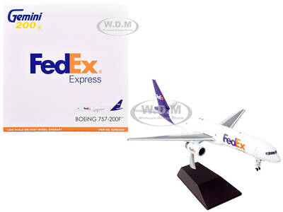 Boeing 757-200F Commercial Aircraft FedEx (Federal Express) (N921FD) White with Purple Tail Gemini 200 Series 1/200 Diecast M...