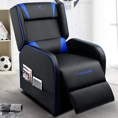 VITESSE VIT Gaming Recliner Chair Racing Style Single PU Leather Sofa Modern Living Room Recliners Ergonomic Comfortable Home...