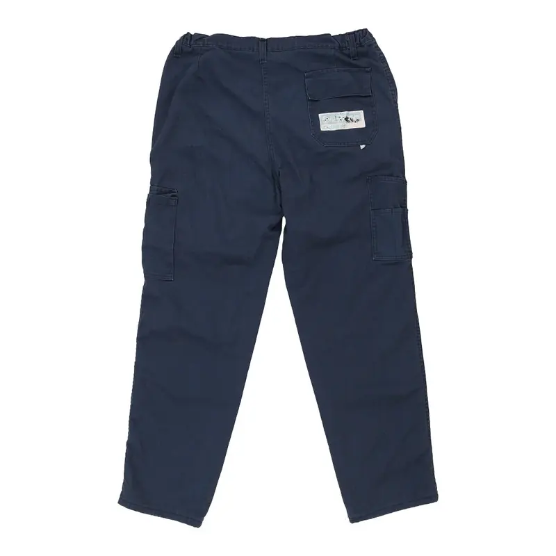 Lined Unbranded Cargo Trousers - 36W 30L Blue Polyester Blend