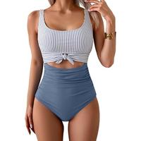 Women's one-piece swimsuits, tummy-control slim swimsuits, hollow-out lace-up swimsuits
