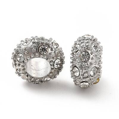 Rack Plating Alloy Rhinestone European Beads