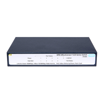 JH328A HP OfficeConnect 1420 Series 1420-5G-PoE+ (32W) 5 x 10/100/1000Base-T RJ-45 PoE+ Ports Layer 2 Unmanaged Gigabit Ether...