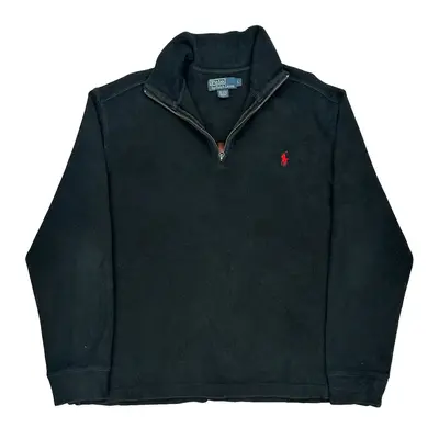 Polo By Ralph Lauren 1/4 Zip - Large Black Cotton