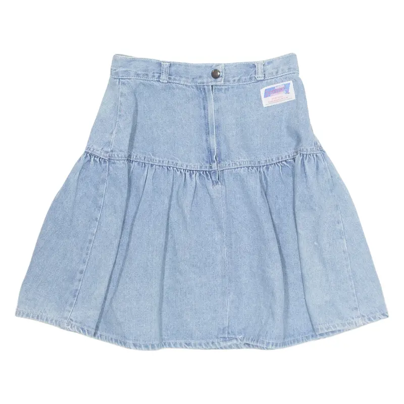 CREATION POMME Womens Skater Skirt Blue Short 90s Denim S