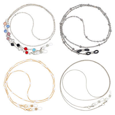4Pcs 4 Styles Iron & Alloy Eyeglasses Chains