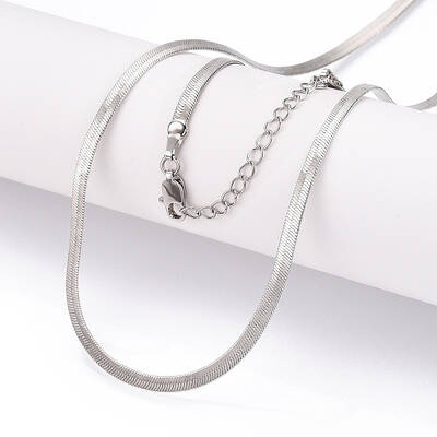 Brass Flat Snake Chain Necklaces for Women Men