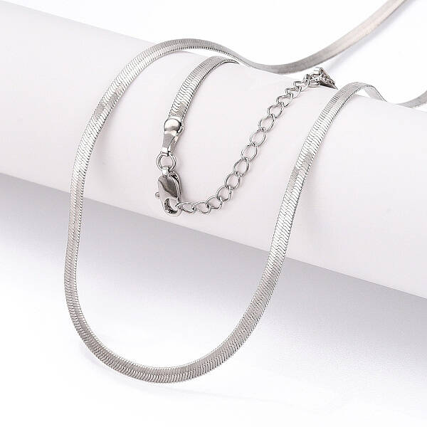 Brass Flat Snake Chain Necklaces for Women Men