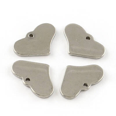 Tarnish Resistant Smooth Surface Stainless Steel Heart Stamping Blank Tag Charms
